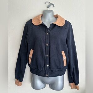Used BDG lightweight jacket. Navy with tan collar